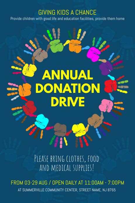 Annual Donation Drive Poster Template | PosterMyWall