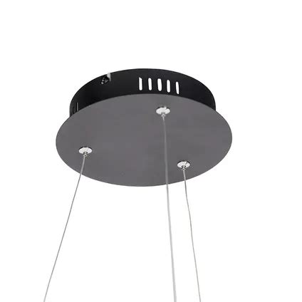 QAZQA Design Hanglamp Zwart 60 Cm Incl LED 3 Staps Dimbaar Anello