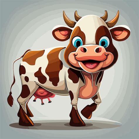 Premium Vector | Cow smiling cartoon vector illustration