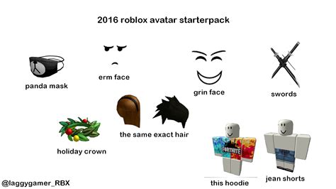 Roblox 2016 Avatar Starterpack Rstarterpacks Starter Packs Know