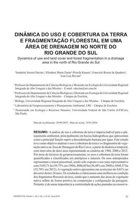 PDF DINÂMICA DO USO E COBERTURA DA TERRA E 21 dinÂmica do uso e