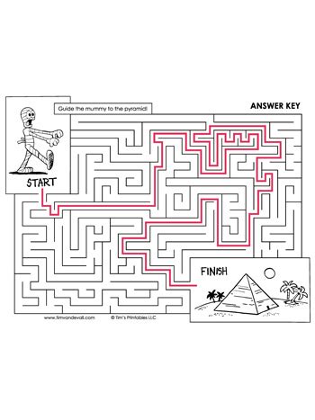 Mummy Maze - Tim's Printables