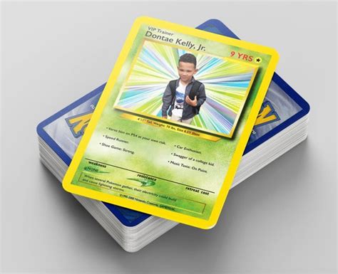 Custom Pokemon Card Create Your Own Personalized Birthday Etsy