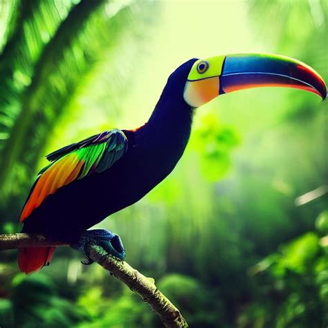 Premium Photo | Colorful toucan in rainforest background