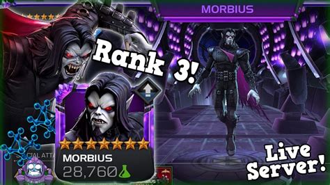 Rank 3 7 Star Morbius Rank Up And Gameplay Science God Marvel Contest Of Champions Youtube