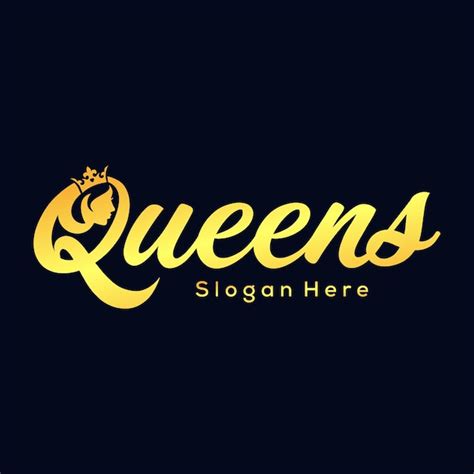 Premium Vector | Golden Queen Typography Logo Design