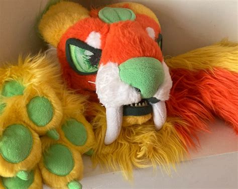 Hq Mq Sabertooth Tiger Fursuit Mini Partial Premade Read Etsy