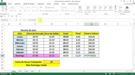 Calcular nómina por horas trabajadas