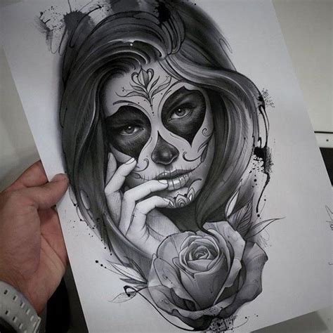 Caveira Mexicana Tatuagem Rosto Mulher Ideas In