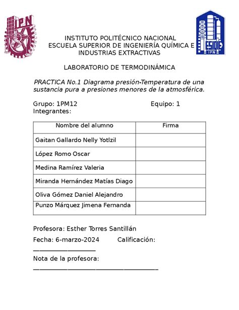 Termo P1 REP INSTITUTO POLITÉCNICO NACIONAL ESCUELA SUPERIOR DE