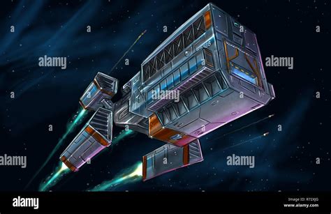 Concept Art Painting of Space Ship Stock Photo - Alamy