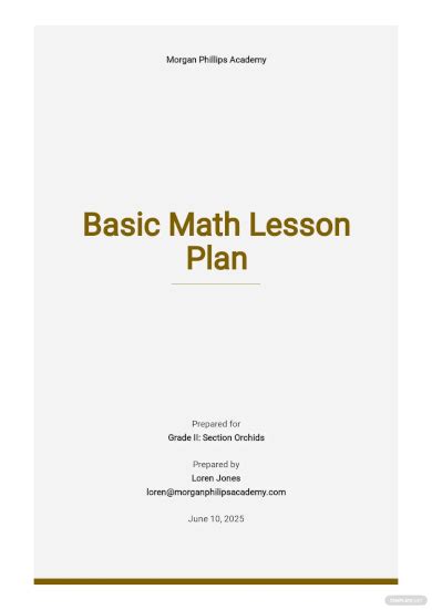 Math Lesson Plan 14 Examples Format Word Google Docs Apple Pages