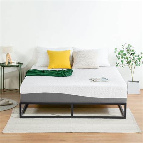 9 Inch Modern Metal Platform Bed Frame / Wooden Slats – Olee Sleep mattress