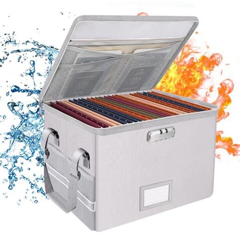 large fireproof box  lock collapsible portable home office safe box