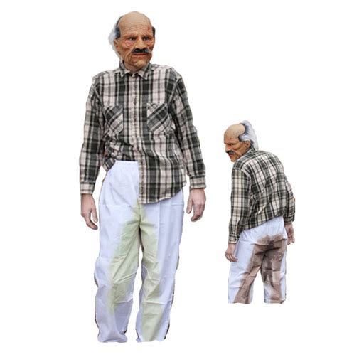 Grandpa Costume Funny Gag Old Man Grandfather Adult Halloween Mask And Pants Etsy