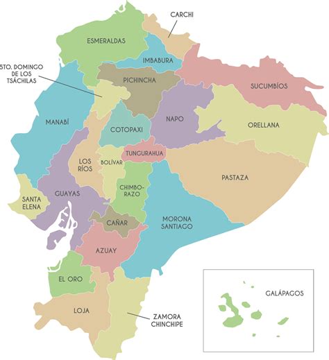 Vector Map Of Ecuador With Provinces And Administrative Divisions