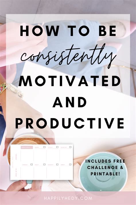 Get Motivated And Increase Productivity Consistently Free Planner