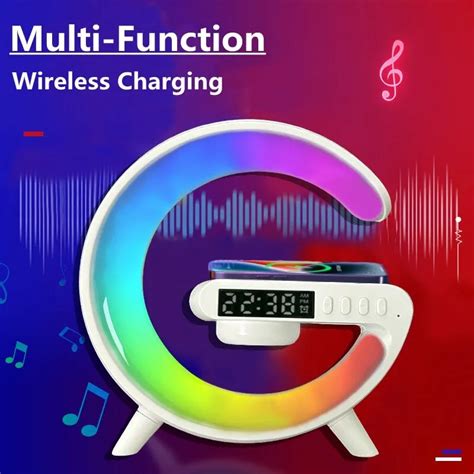 Mini Multifunction Wireless Charger Pad Stand Speaker Tf Rgb Night