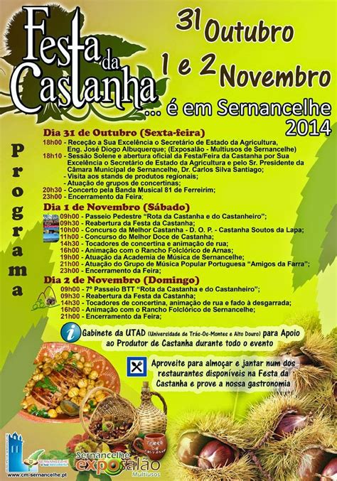 FESTA DA CASTANHA SERNANCELHE VISEU 31 DE OUTUBRO 1 E 2 DE NOVEMBRO