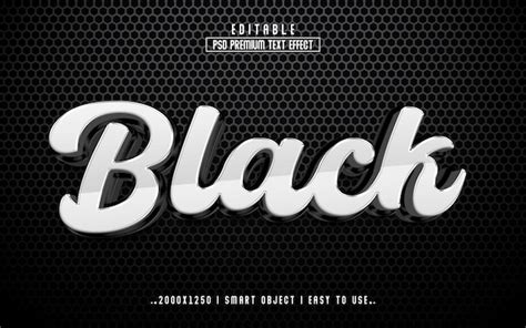 Premium Psd 3d Black Psd Text Effect Style Editable