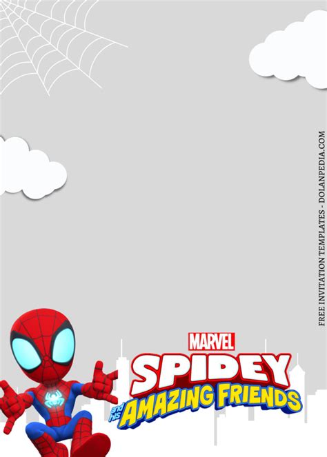 Fun Spidey And Friends Canva Birthday Invitation Templates