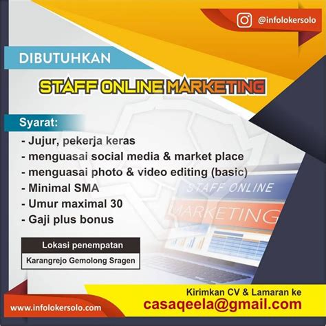 Lowongan Kerja Marketing Casaqeela Di Solo Info Loker Solo