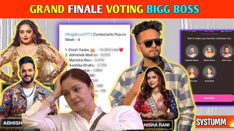 Bigg Boss Final Week Voting Result Today Fukra Vs Elvish Final Voting