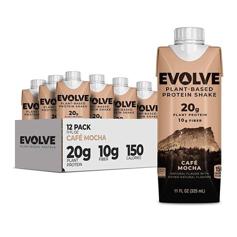 Evolve Plant Based Protein Shake Café Mocha 20g Vegan Protein 12