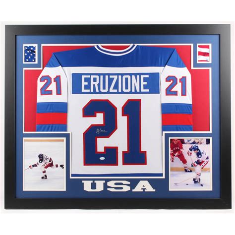 Mike Eruzione Signed Team USA Miracle On Ice 35x43 Custom Framed