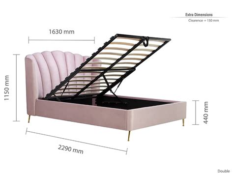 Birlea Lottie Ft Double Pink Fabric Ottoman Bed Frame