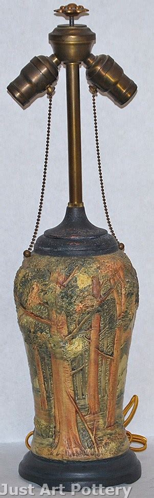 Weller Pottery Forest Lamp From Just Art Pottery Weller Pottery