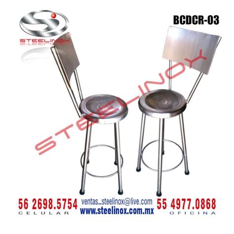 BANCO DE ACERO INOXIDABLE CON RESPALDO Steelinox Muebles De Acero