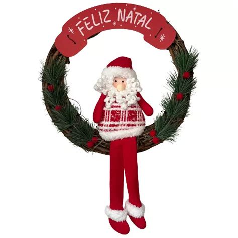 Guirlanda Enfeite Placa Feliz Natal Decorada Papai Noel Cm Mercadolivre