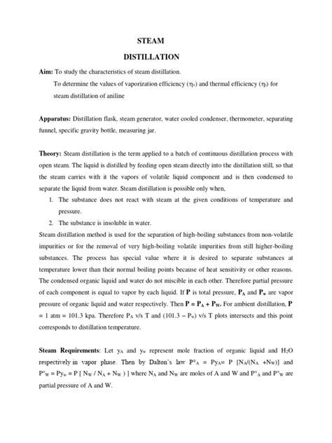 Steam Distillation | PDF | Distillation | Water