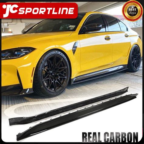 Real Carbon Side Skirt Extension Lip Panel For Bmw 3 Series G80 M3 Sedan 2021 22 3569798165317