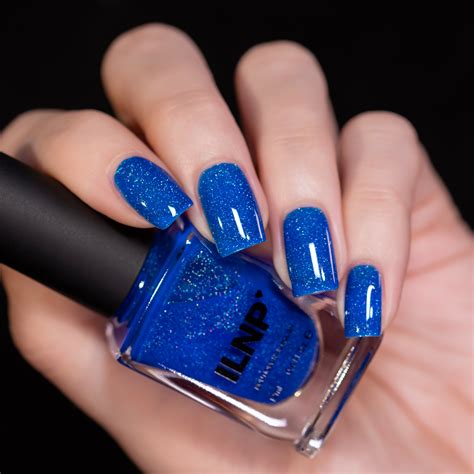 Ilnp Songbird Vivid Cobalt Blue Holographic Jelly Nail Polish