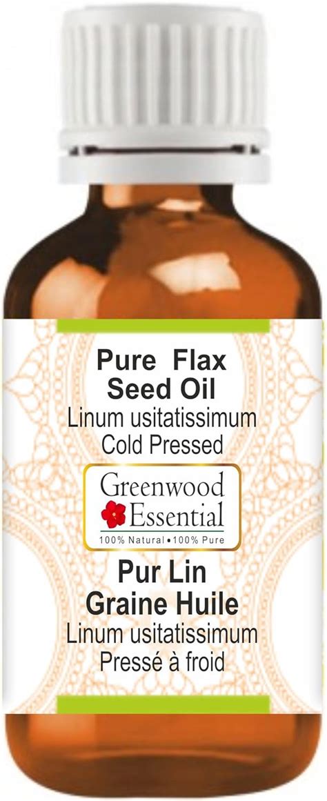 Greenwood Essential Pure Flax Seed Oil Linum Usitatissimum Ml