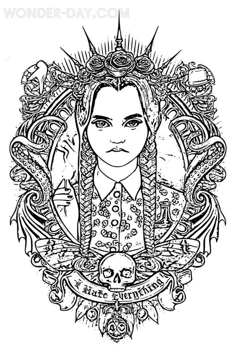 Wednesday Addams Coloring Pages 22 Coloring Pages