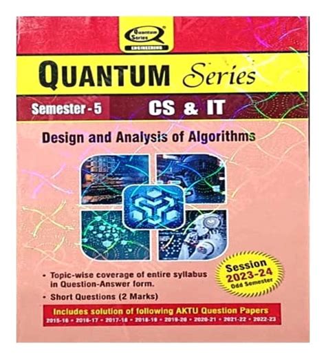 Quantum Series Design And Analysis Of Algorithms Cs And It