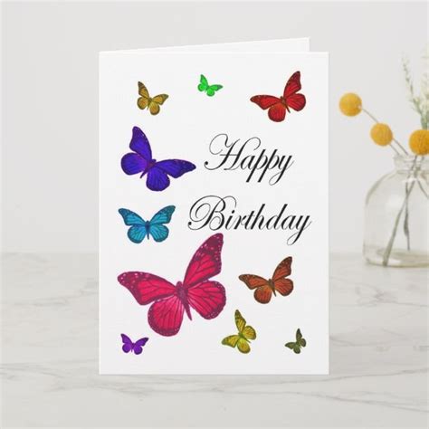 Birthday Butterflies Card Butterfly Birthday Cards