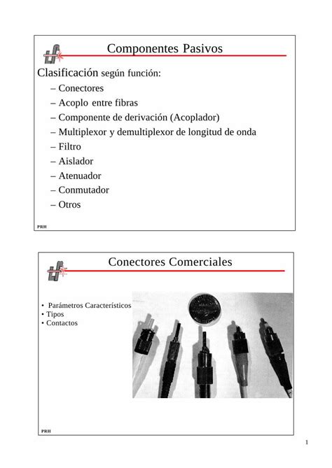 Pdf Pasivos Upm Conectores De Fibra Ptica Definici N Componente