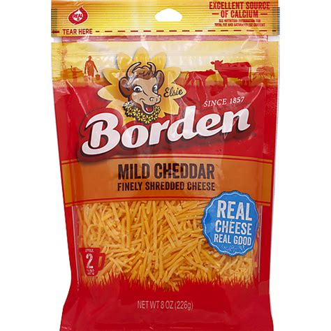 Borden Mild Cheddar Finely Shredded Cheese Oz Pack Cheese Yoder