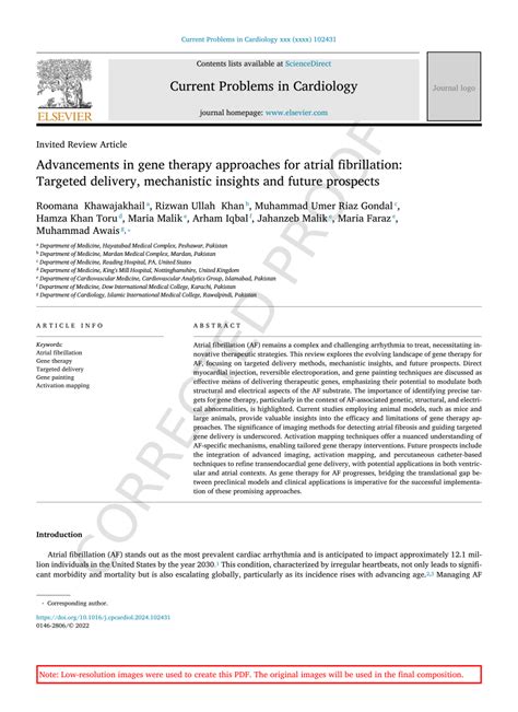 PDF Advancements In Gene Therapy Approaches For Atrial Fibrillation