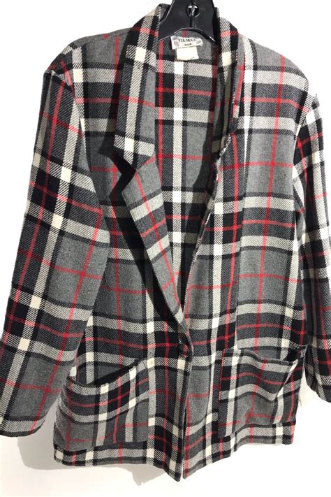 Grayblackred Plaid Blazer Shopperboard