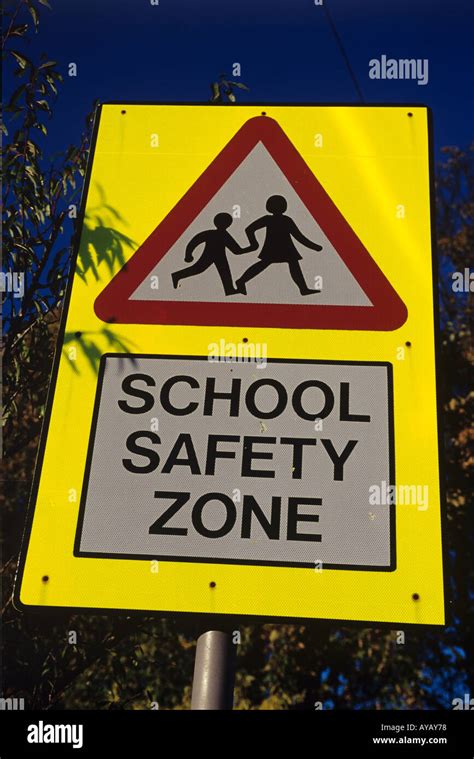 School Safety Zone Sign Vertical Stock Photo Alamy