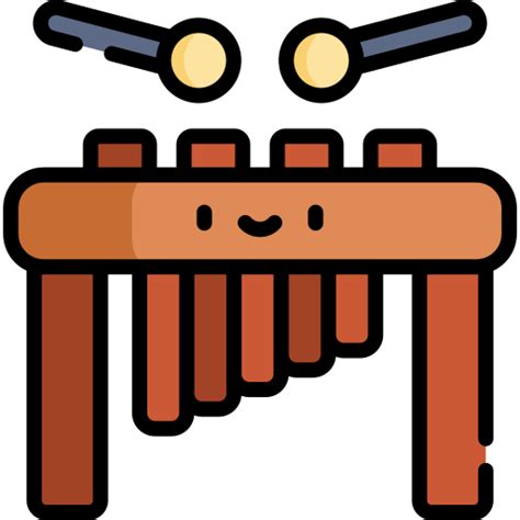 Marimba Kawaii Lineal Color Icon