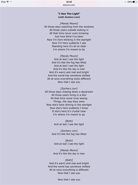 Tangled I See The Light Lyrics