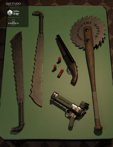 Post Apocalypse Weapon Set 1 | Daz 3D