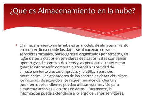 Almacenamiento En La Nube PPT