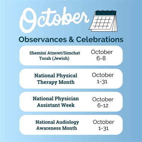 October Observances Celebrations Department Of Health Sciences